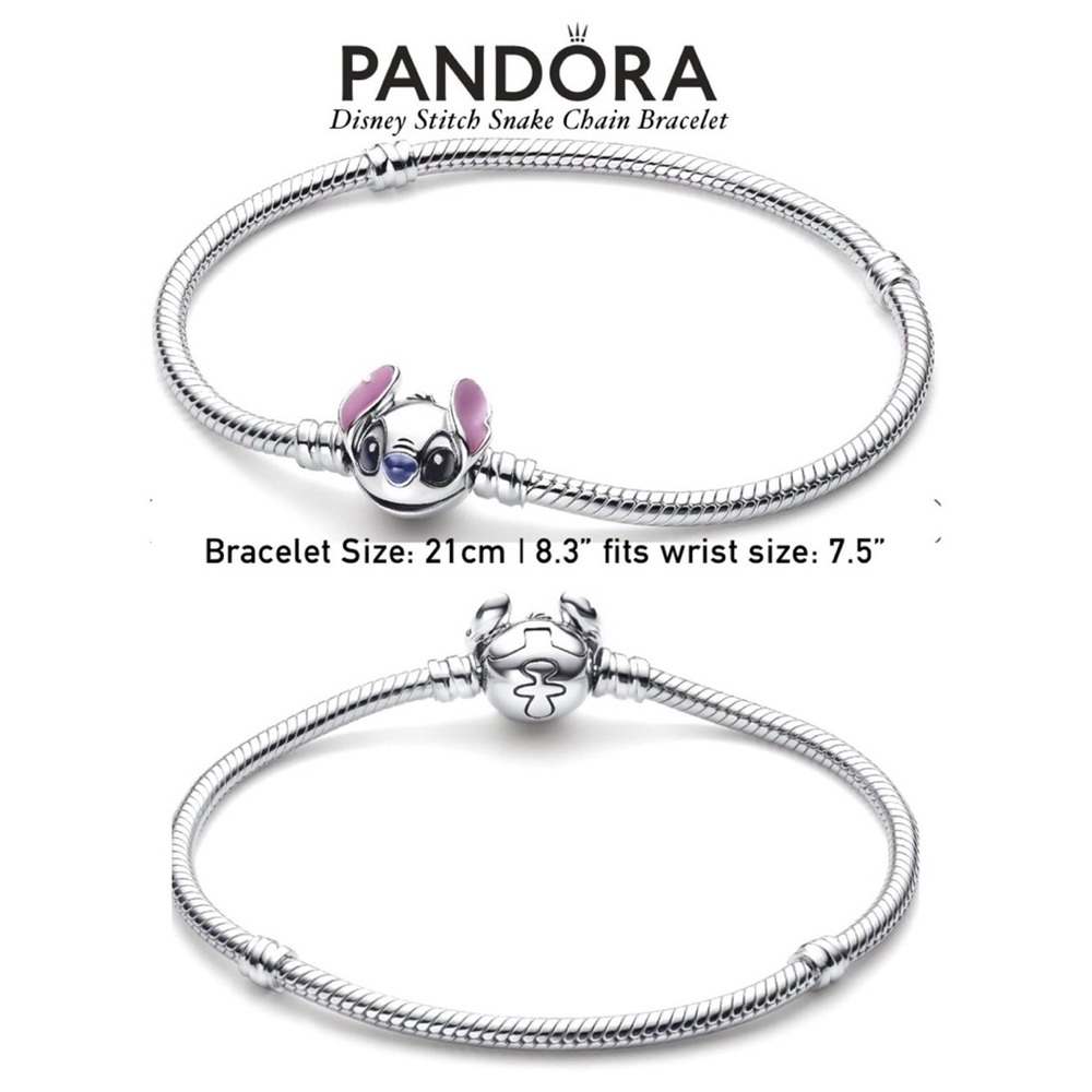 PANDORA Disney Stitch Snake Chain Bracelet (21cm|8.3”) w/box - Picture 10 of 11